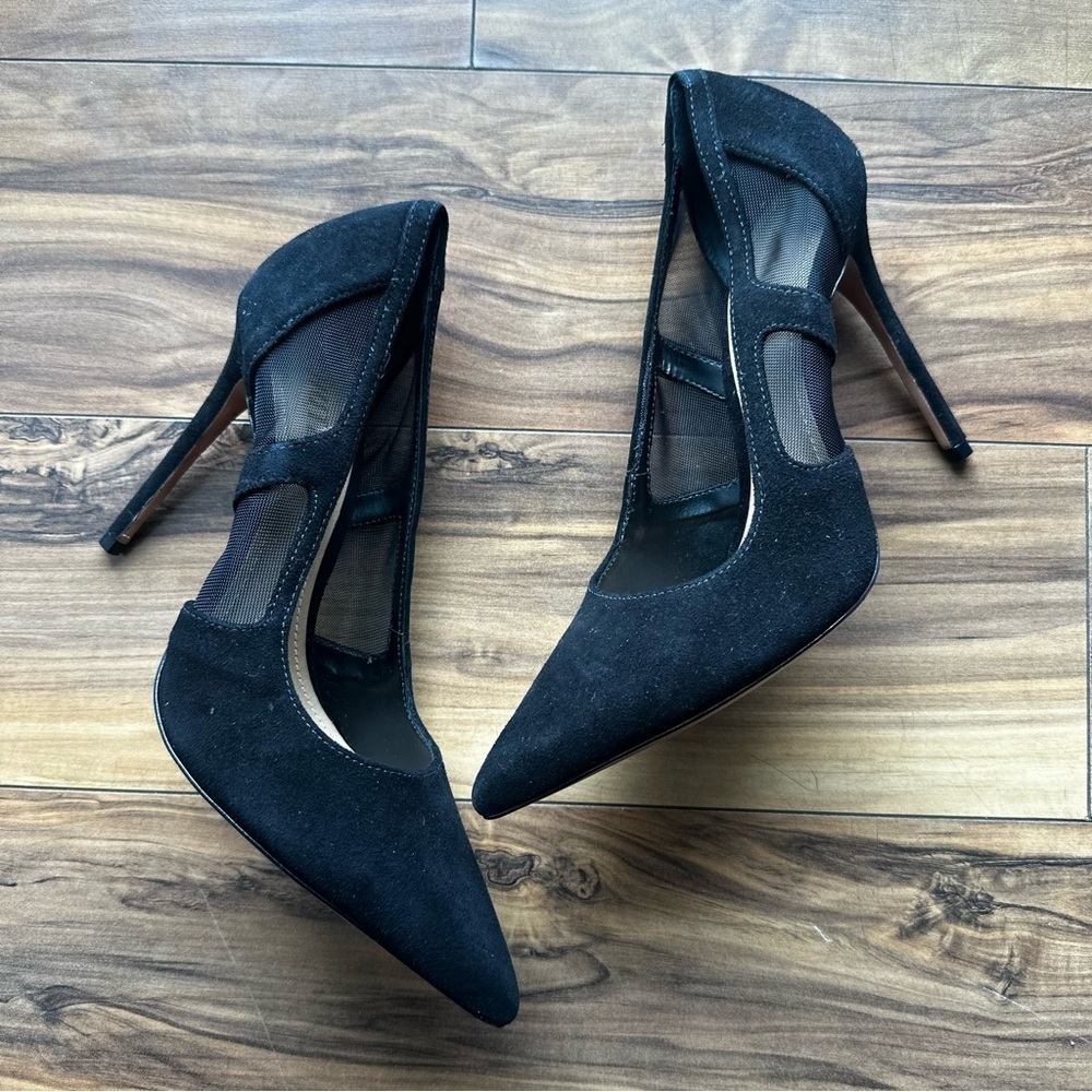 Schutz suede pointy toe Elegant Black Stiletto Heels 8B